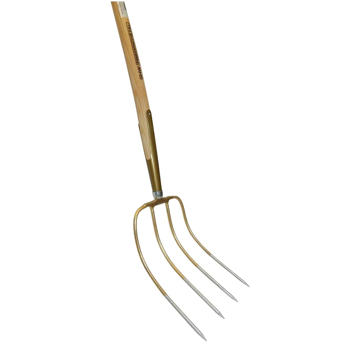 SHW-FIRE Dunggabel - Stabile 4 Zinken Gabel mit Schienenzwinge für Profis. Praktischer 135 cm Stiel