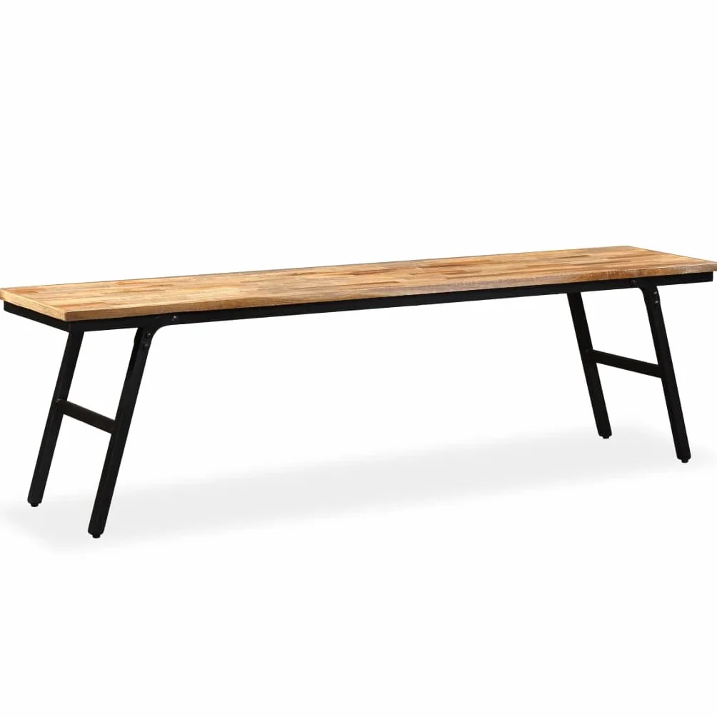 vidaXL Sitzbank Recyceltes Teak Stahl 160x35x45cm Flurbank Holzbank Küchenbank