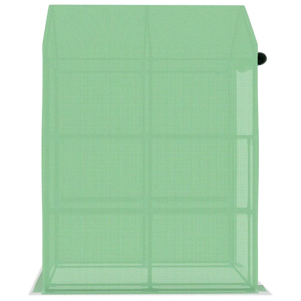 Gewächshaus mit Ablagen Stahl 143x143x195 cm für Hobby-Gartenbau, Pflanzenpflege, Gemüse, Kräuter, Blumen, Überwinterung, Balkon, Terrasse, mit Tür, Regalböden, robustem Stahlrahmen