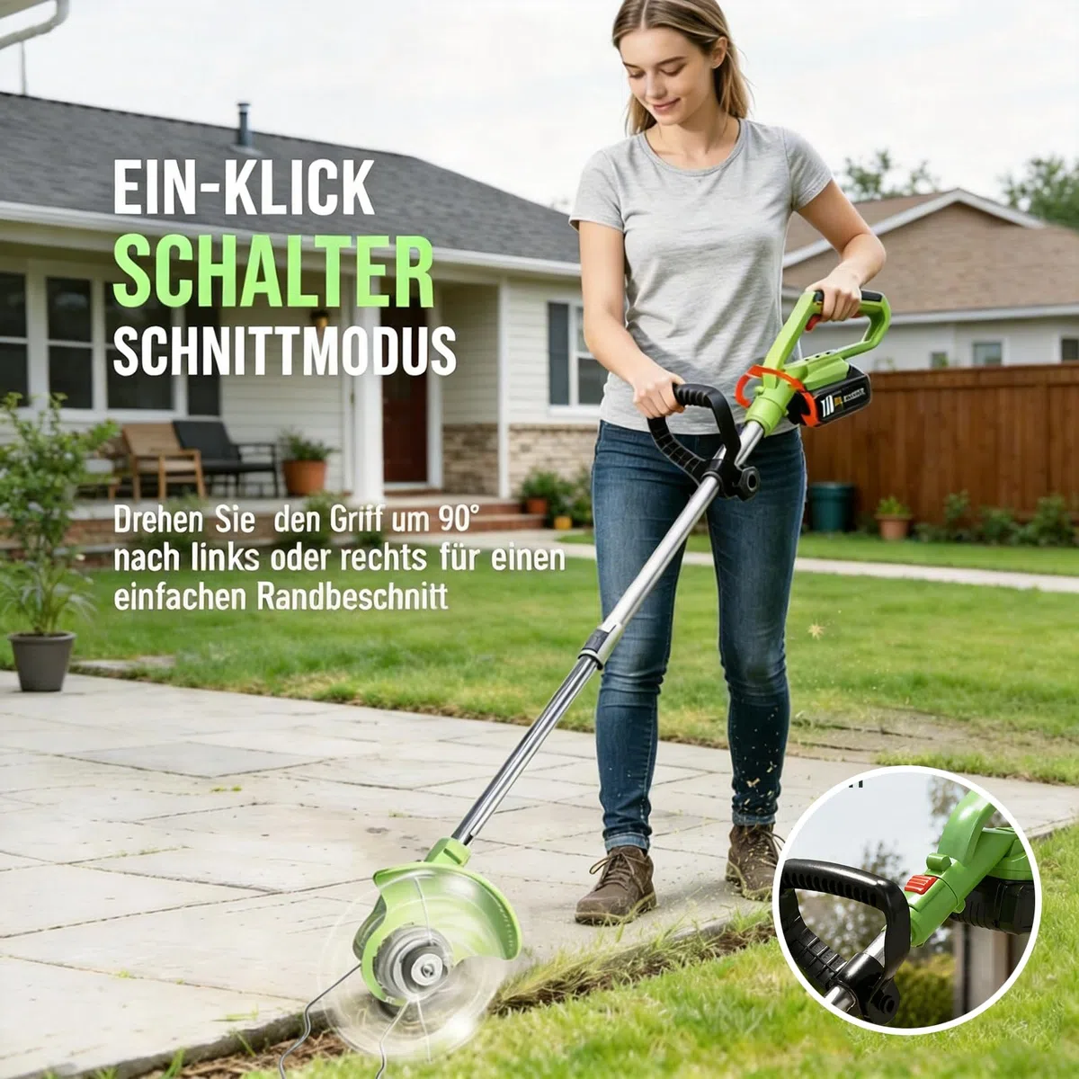 Rasentrimmer Mit Akku Für Kompatibel Makita Rasentrimmer Akku | Akku Rasentrimmer Mit 2X4.0Ah Akku Und 5 Arten Klingen, Akku Freischneider Höhere Effizienz, längere Laufzeit, Leicht 2 kg