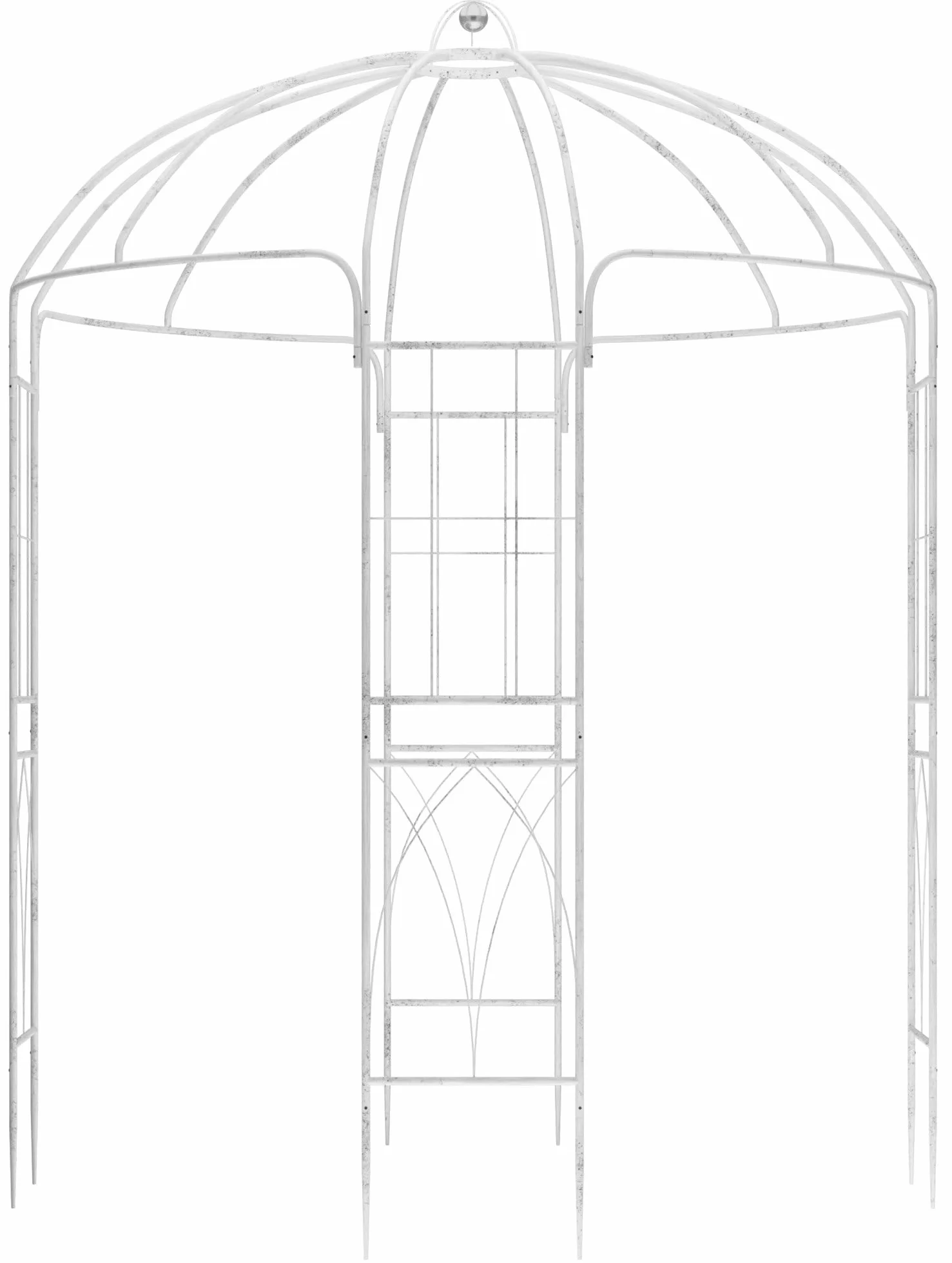 CLP Gartenpavillon wetterfest Keira, Rosenbogen mit Rankhilfe, 270x200 cm, Stahlgestell pulverbeschichtet, stabil & dekorativ für Terrasse, Farbe:antik weiß