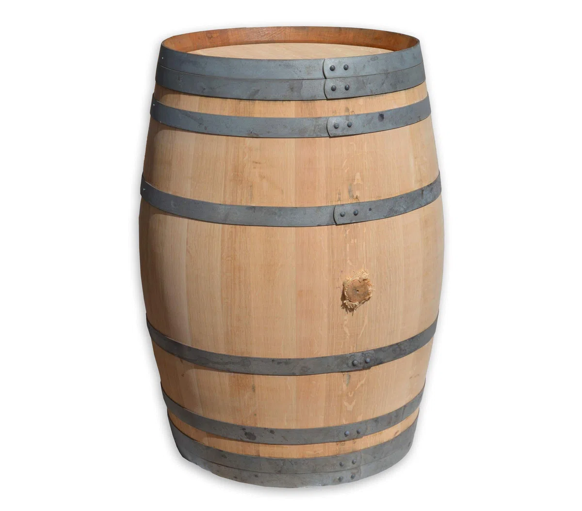 Temesso 225l Weinfass, Barriquefass als Stehtisch - Holz geschliffen (Natur - unbehandelt)