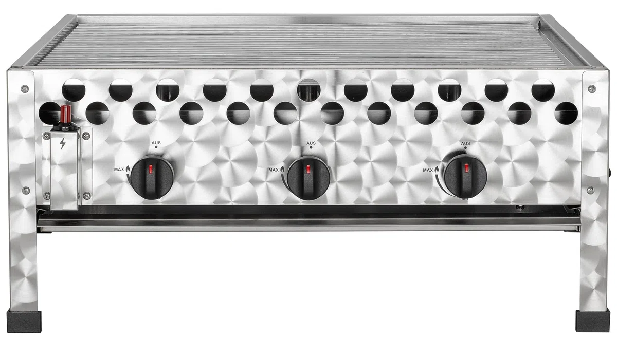 tepro Gasgrill Wurstbräter mit Grillrost, 3 Edelstahl-Brenner je circa 4 kW, Grillfläche circa 56,5 x 46,5 cm, Maße circa 66 x 56 x 28,2 cm