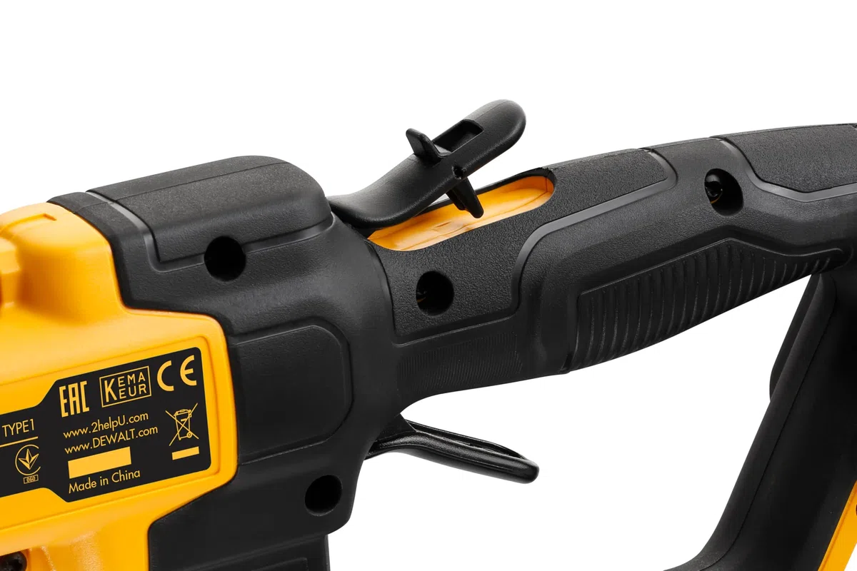 Dewalt 18V Akku-Stabheckenschere DCMPH556N (55 cm Schwertlänge, 25mm Schnittkapazität, mit 2-Handsicherheitsschalter, einstellbar in 7 Schnittwinkel, Lieferung ohne Akku & Ladegerät)