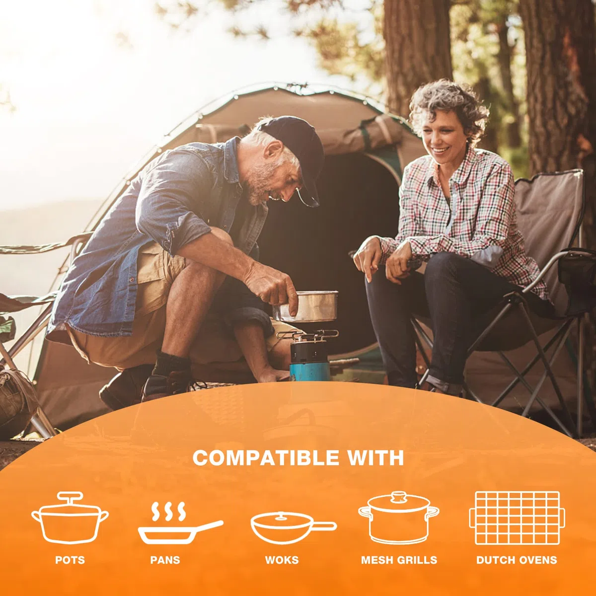 Onlyfire Raketenofen, Camping Holzofen, Campingkocher Holz mit Brennholzständer, Doppeltür-Design, Outdoor Kochen, Holzofen zum Kochen, Holzofen Outdoor für Dutch Oven, Grillpfannen, Zeltofen, Schwarz