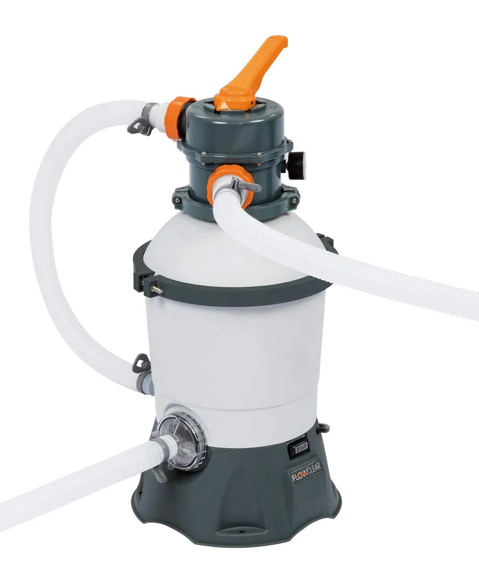 Bestway Flowclear Sandfilteranlage 3.028 l/h, Grau | Sandfilterpumpe für Aufstellpools mit einer Filterleistung von 3.028 l/h