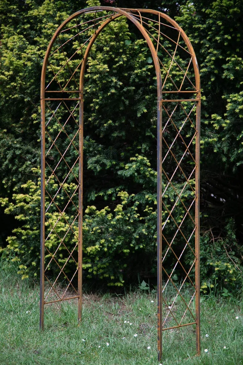 KUHEIGA Rostiger Rosenbogen Metall, B: 100cm / H:205cm, Rankbogen Rost, Metall-Bogen