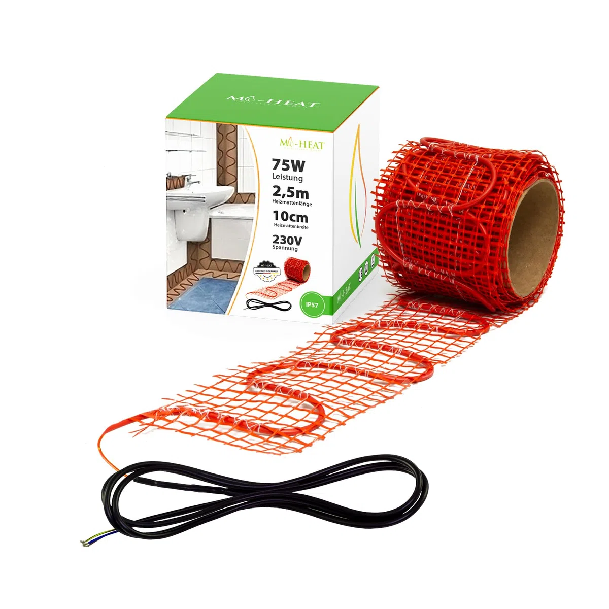 Mi-Heat Schimmelstop Heizmatte Schimmelentferner 10x250cm 75 Watt zum Einspachteln und Verputzen