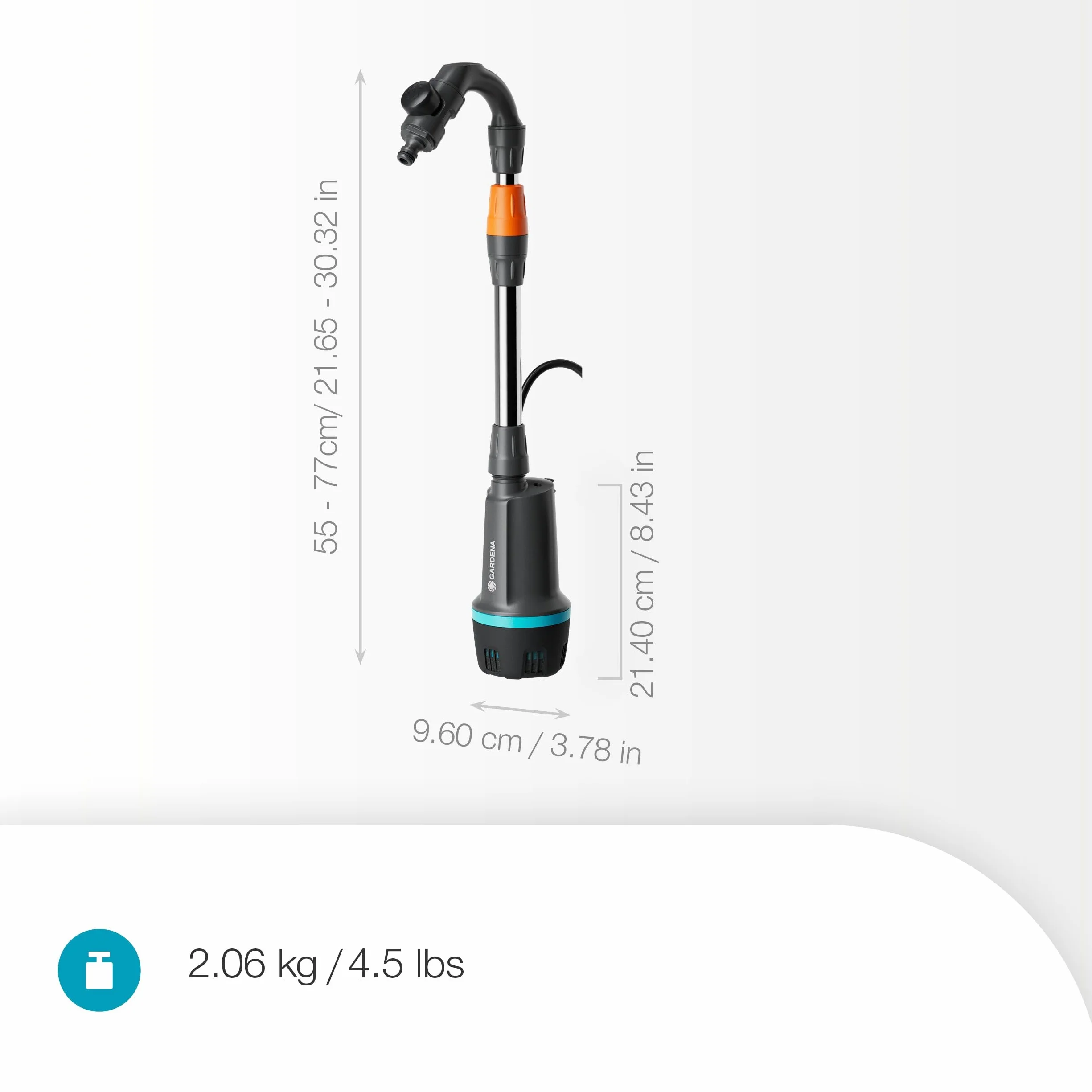 Gardena Akku-Regenfasspumpe 2600 Comfort 18V P4A solo: Bewässerungsintervalle, Leistungseinstellung, Passt zum Wasserbehälter, Konstanter Druck, Kabellos (14604-55)
