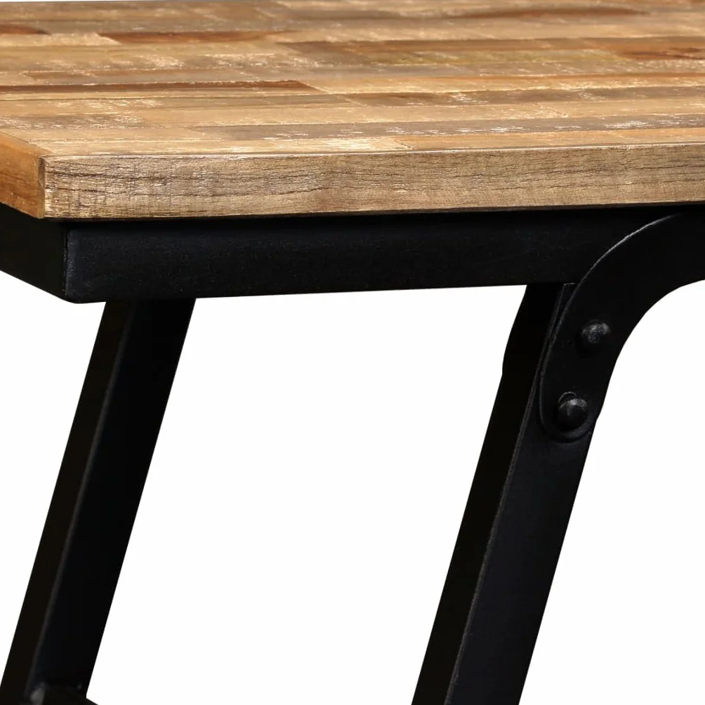 vidaXL Sitzbank Recyceltes Teak Stahl 160x35x45cm Flurbank Holzbank Küchenbank
