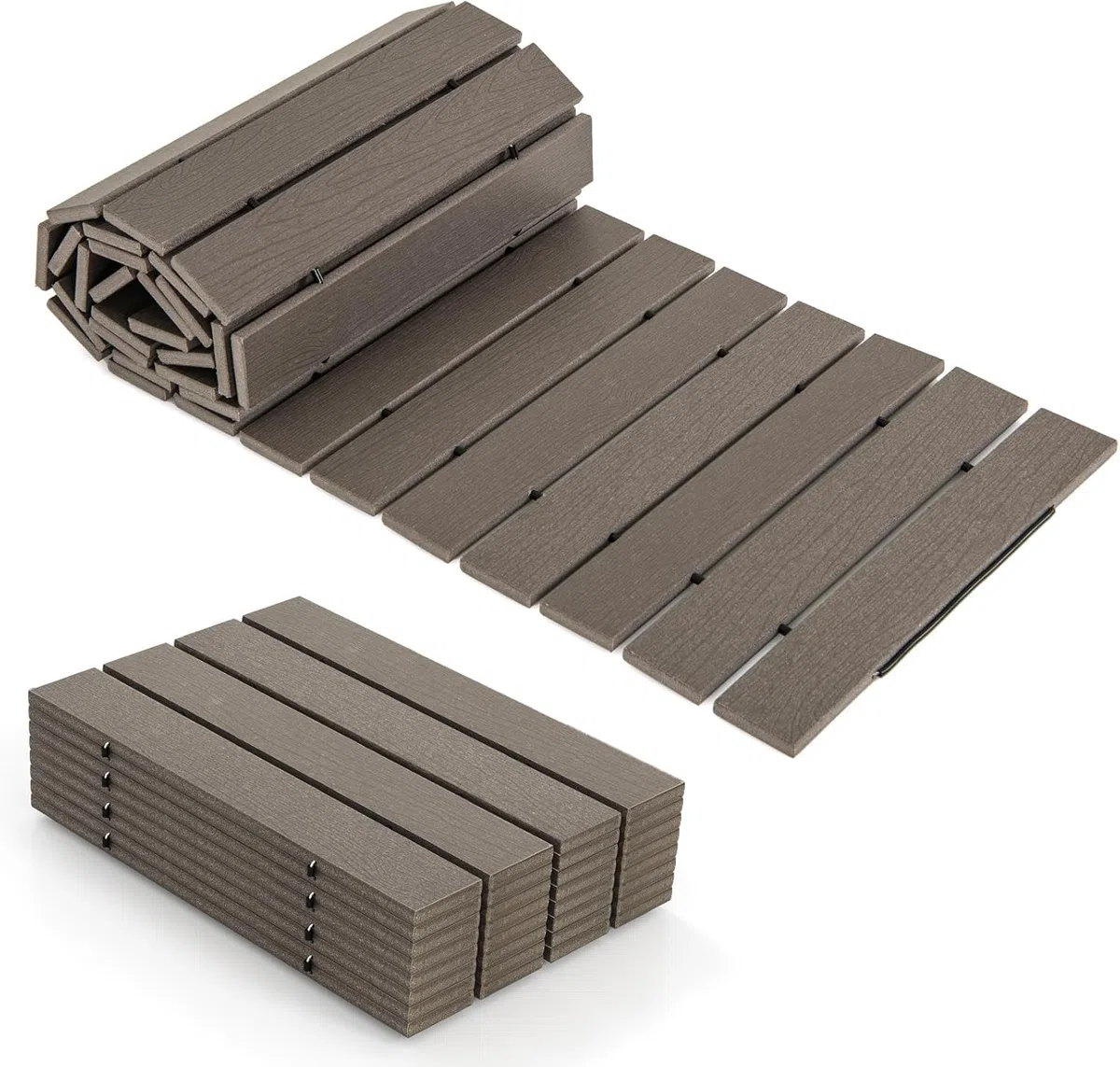 FANTASK 242 x 43 Grau Rollweg Outdoor, HDPE Wetterfest ausrollbarer Gartenweg für Hochzeit, Party, Garten