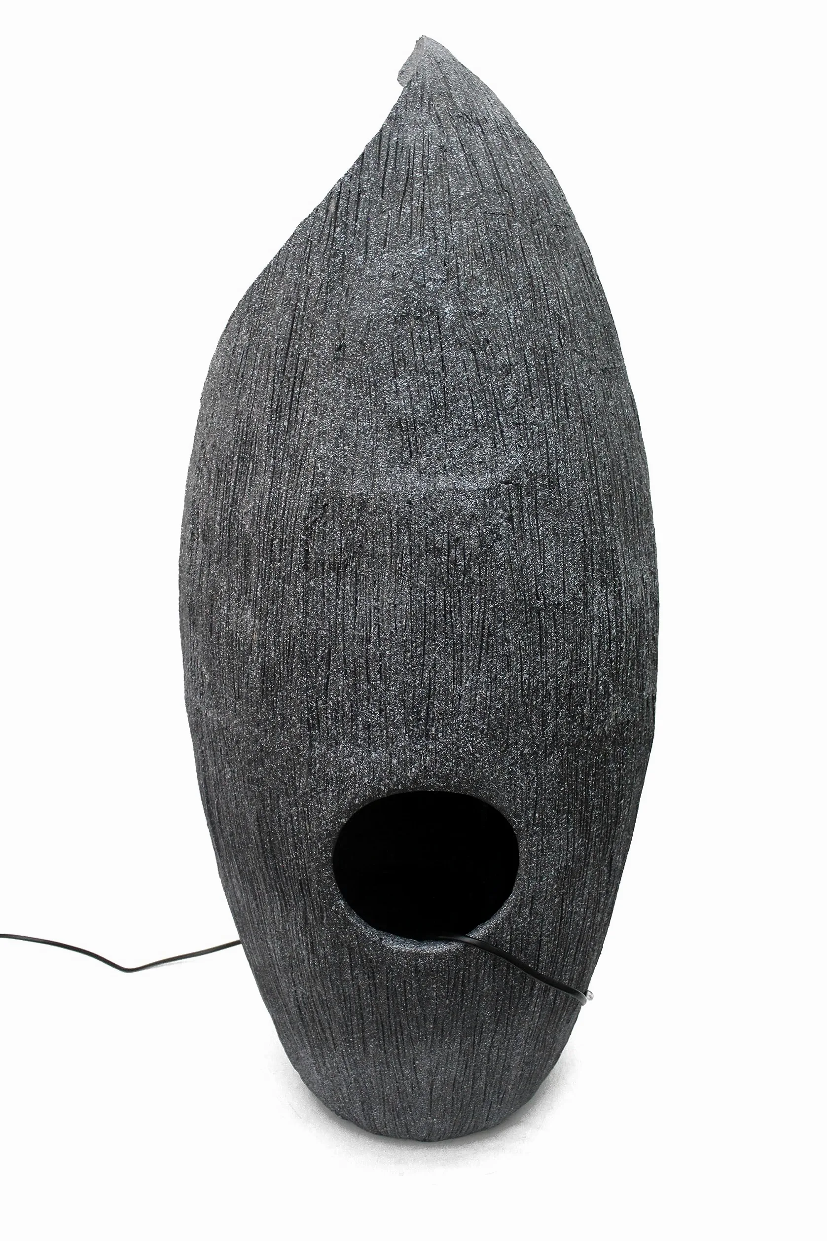 Moderner Gartenbrunnen mit LED Beleuchtung 83 cm Zimmerbrunnen Springbrunnen BK704 Wasserspiel Steinoptik Kaskade