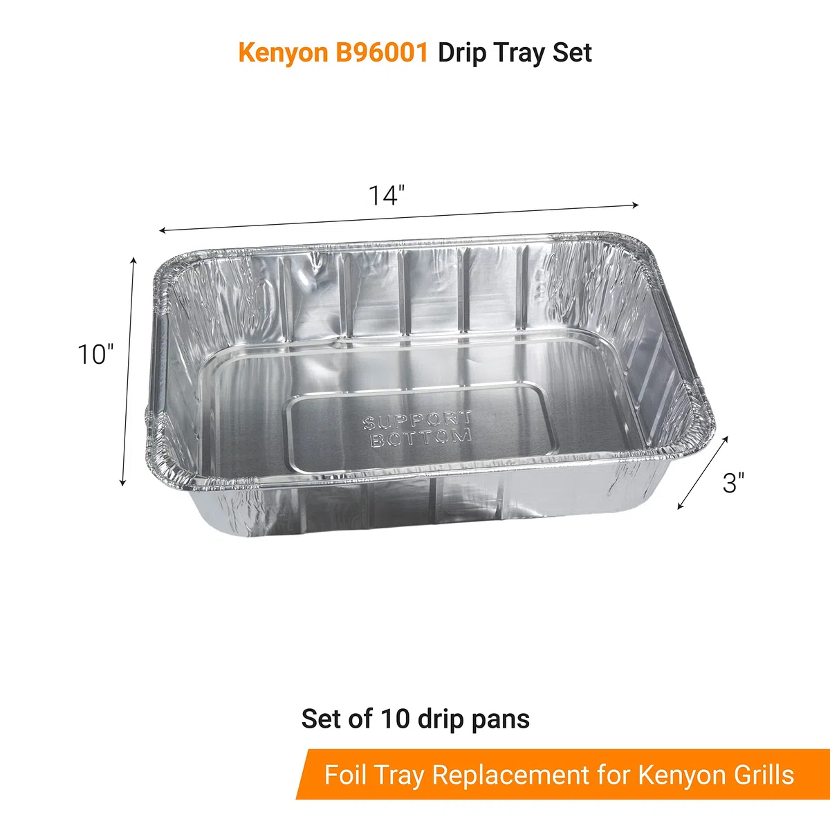 KENYON B96001 Abtropfschalen Grills, 10 Stück