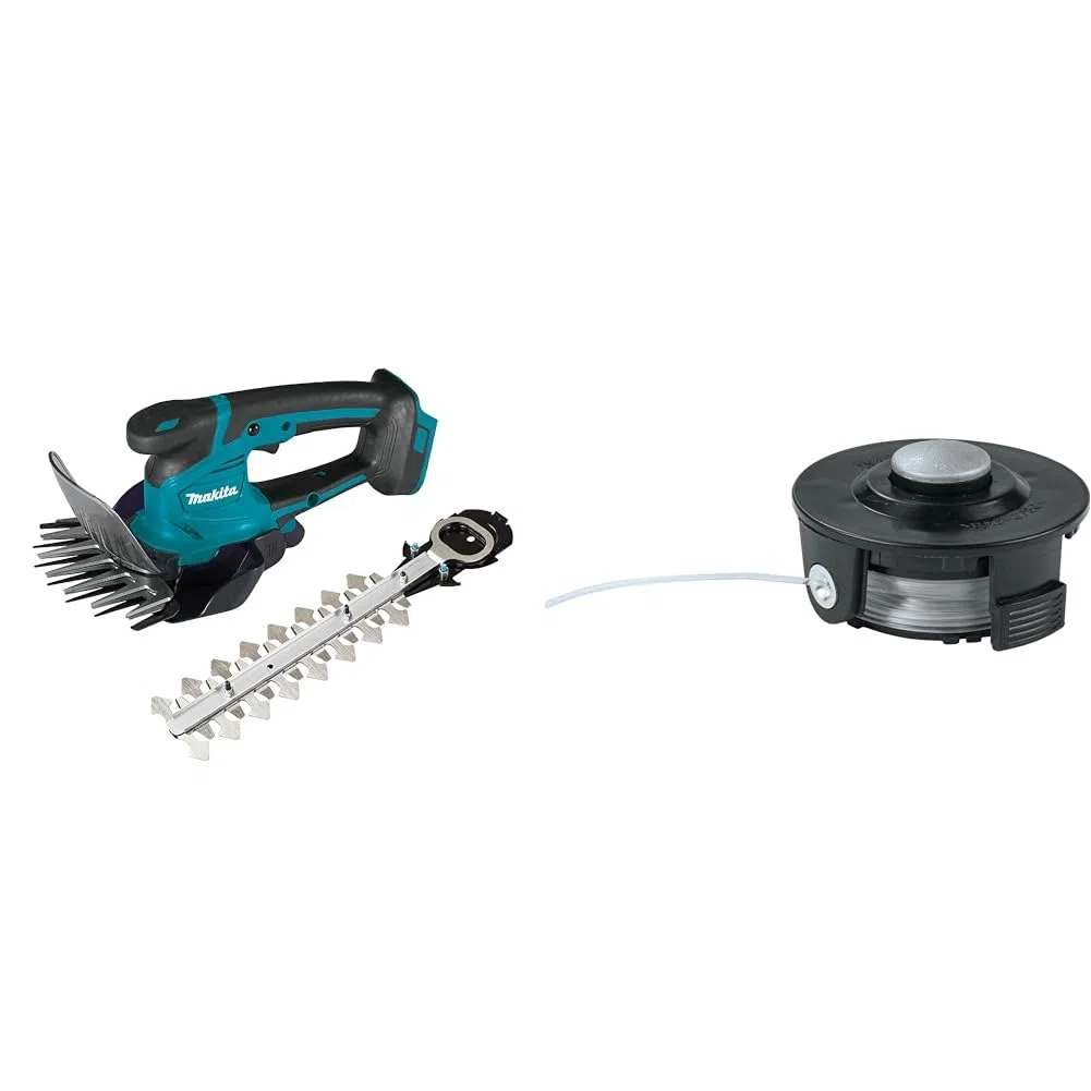 Makita Akku-Grasschere (18,0 V, ohne Akku, ohne Ladegerät) DUM604ZX & 1-Fadenkopf Tap&Go 1,6mm 195858-1 Silber