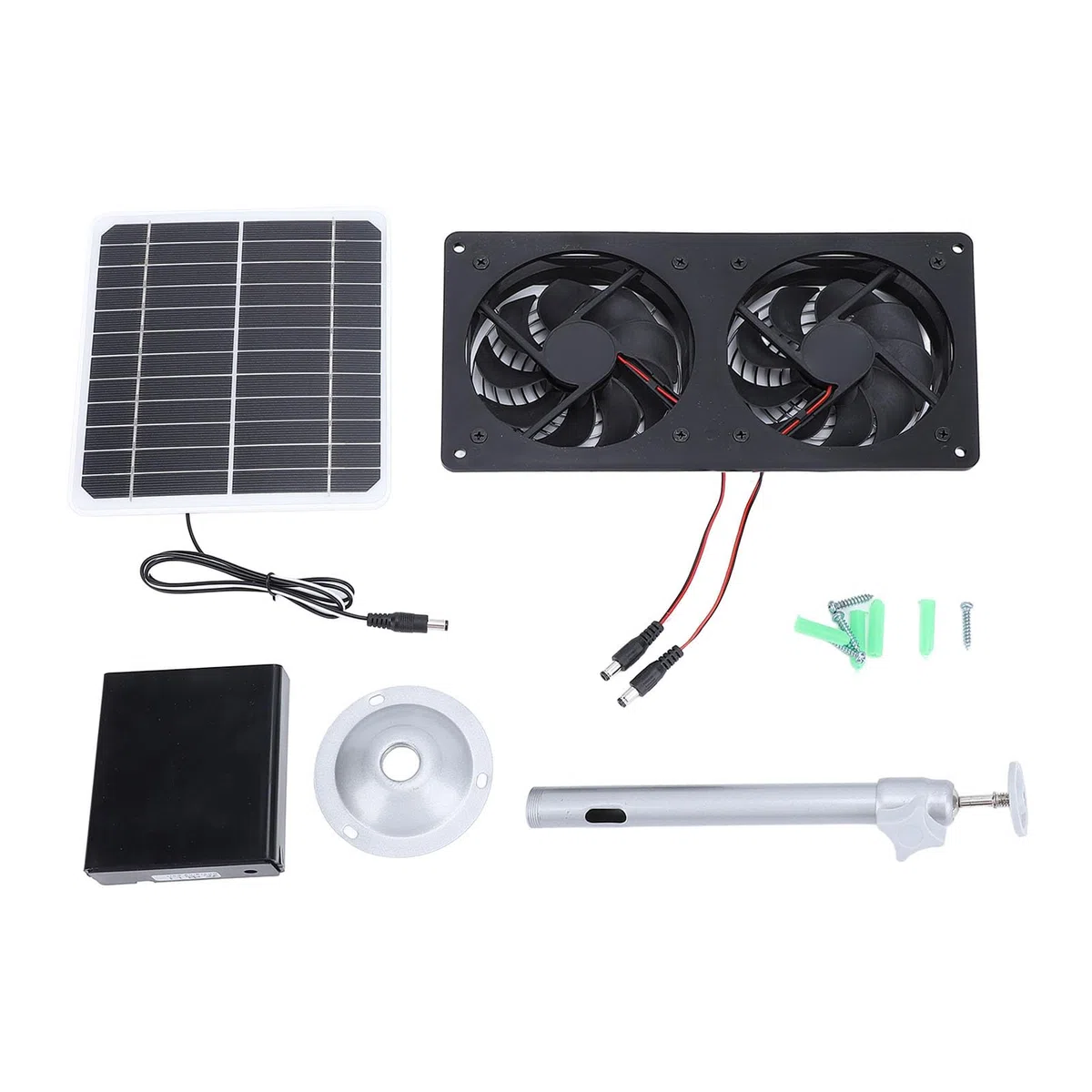 TOPINCN Solar-Abluftventilator, 20W Solarpanel, Metall, IPX7, 200 cfm, mit Schutznetz, für Hühnerstall, Gewächshaus, Scheune
