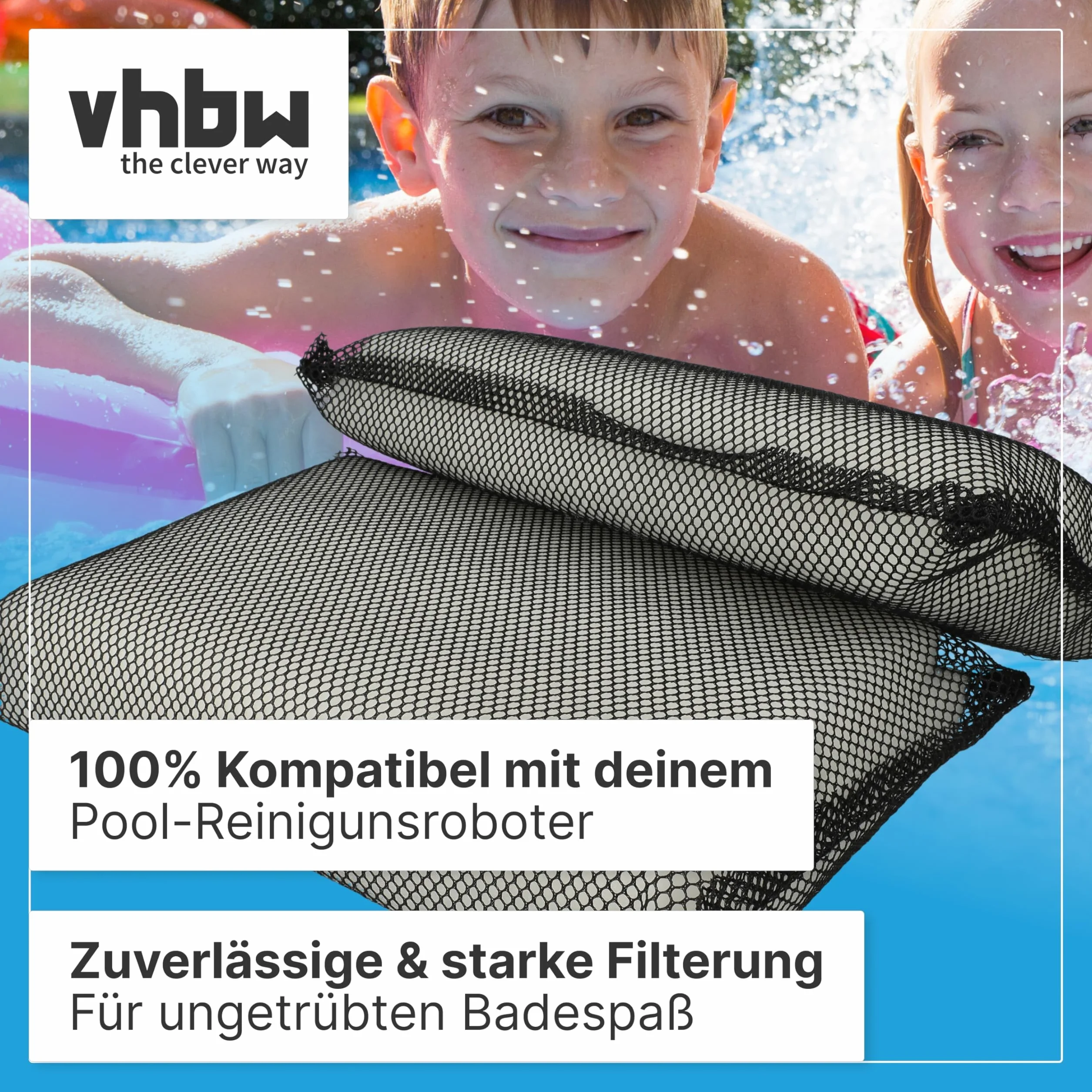 vhbw 4X Filterpad kompatibel mit Meranus Power 4,1, 4 Poolsauger, Poolroboter - Feinfilter, 25 x 16 x 4 cm