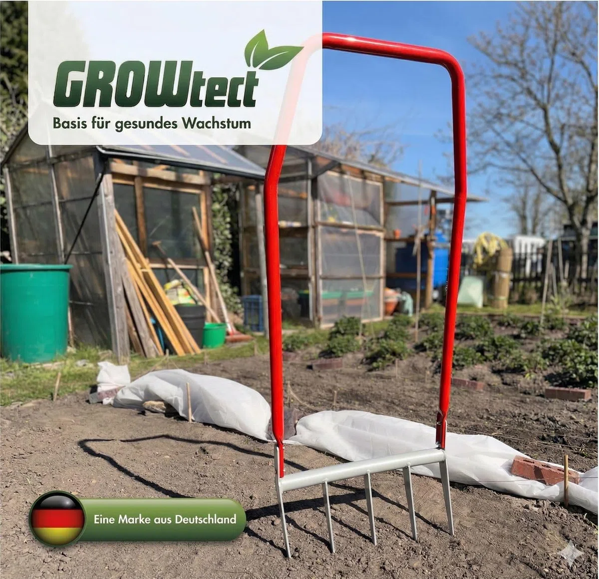 Broadfork | Doppelgrabegabel | Grelinette – Robuste Gartengabel mit 5 Zinken für effektive Tiefenlockerung und Bodenbelüftung | Rückenschonende Beetbearbeitung Dank optimaler Hebelwirkung