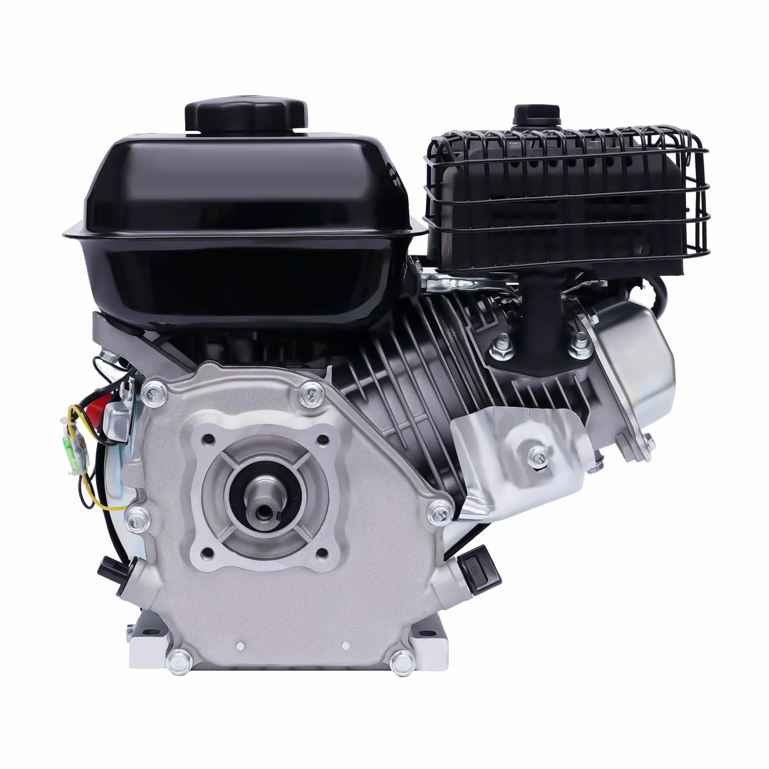 Benzinmotor 7.5PS 4-Takt Benzin Motor Einzylindermotor Standmotor Kartmotor Industriemotor Ersatzmotor Luftkühlung Motor 3600 U/min, Kurbelwelle 19mm, Schwarz