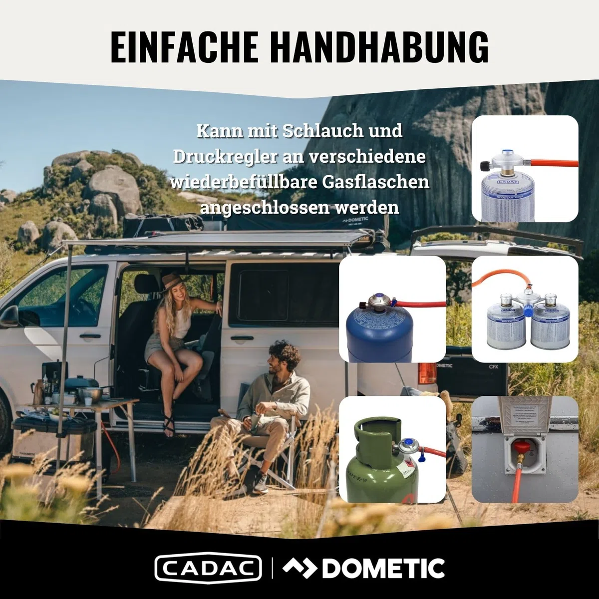CADAC - 1 Cook Turbo FFD Stove - 50mBar - Grillen - Tragbare Grills - Kochfläche aus Edelstahl - Inkl. Schutzhülle - Campingplatz - BBQ-Must-Haves