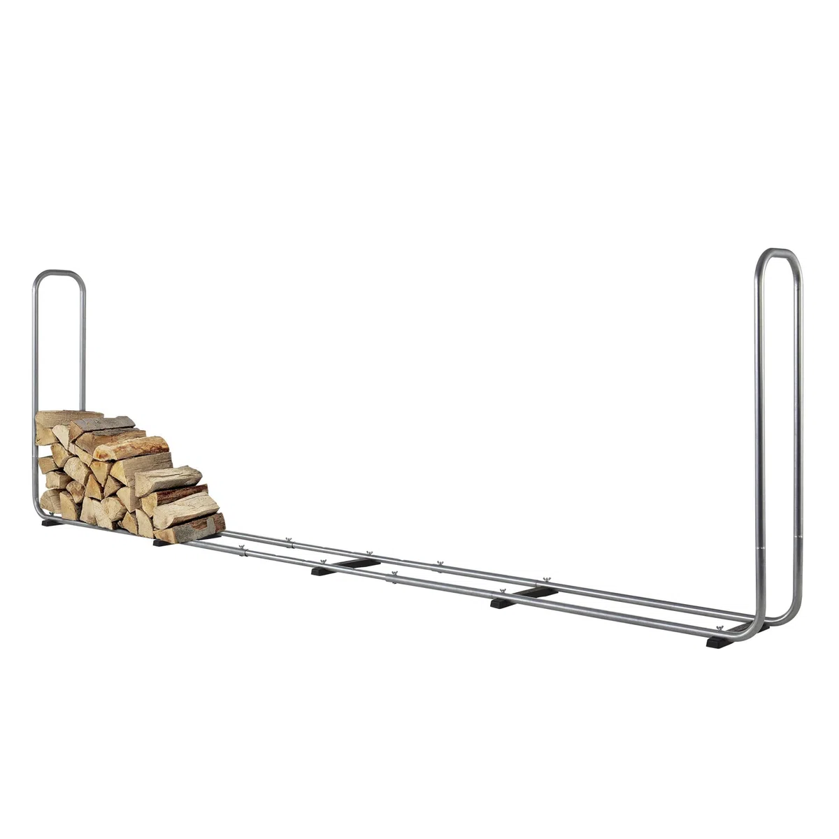 wolfcraft Stapelhilfe Modular XXL Kaminholz & Brennholz Lager, verstellbar | Verzinkter Stahl, 1,7-3,2 m breit & 1-1,4 m hoch, bis 1,6 m³, für 25-50 cm Scheitholz - Made in Europe 5125000
