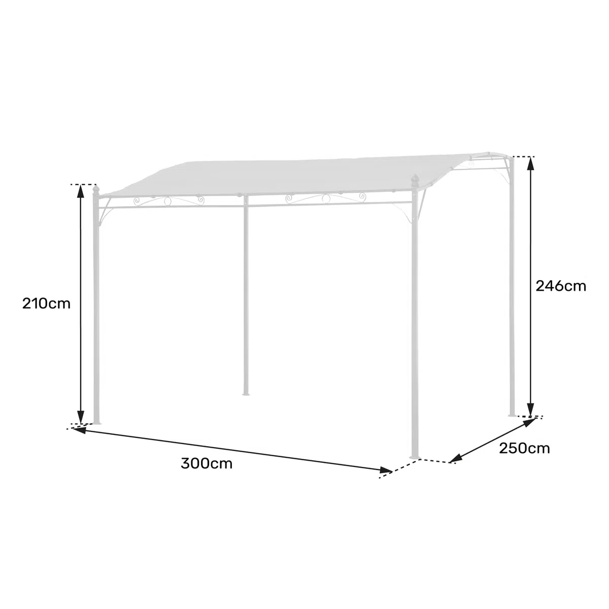 Happy Garden Wandpergola 3 × 2,5m Nice grau