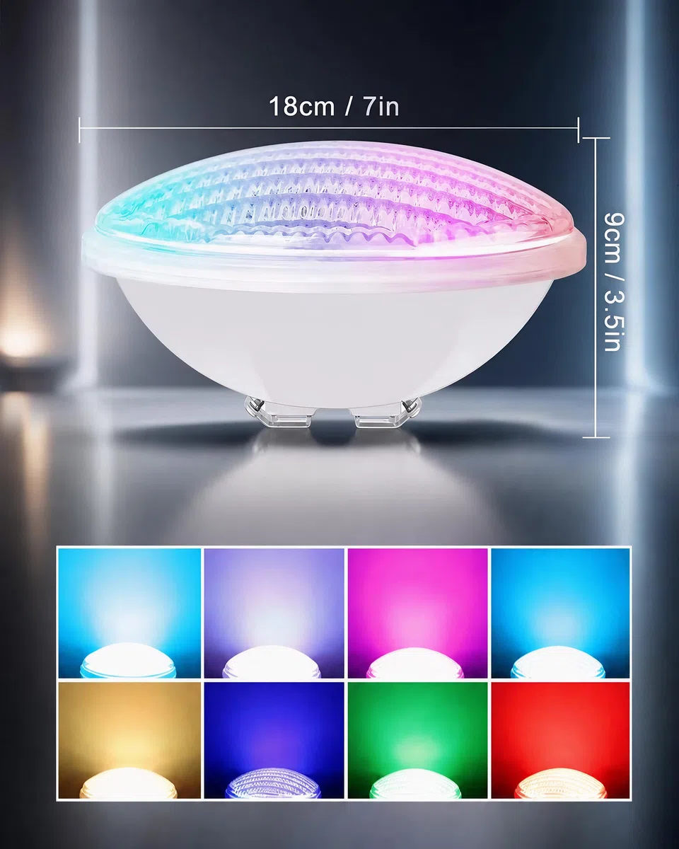 Kingwen 40W RGB LED Poolbeleuchtung LED Poolbeleuchtung Unterwasser Mit Fernbedienung 4000lm IP68 Wasserdichte Unterwasserleuchten 12V AC/DC Poolscheinwerfer Unterwasser Beleuchtung
