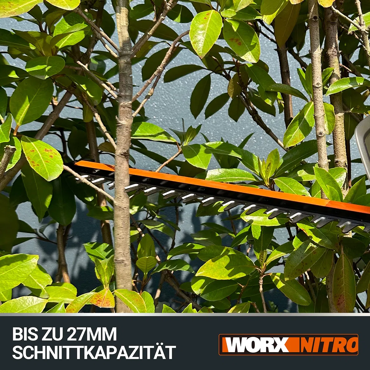 WORX WG286E.9 Nitro Profi Akku Heckenschere 40V – präziser Schnitt auch bei schwierigen Winkeln – leistungsstarker bürstenloser Motor – 58cm Schnittlänge – 27mm Zahnabstand – ohne Akku & Ladegerät