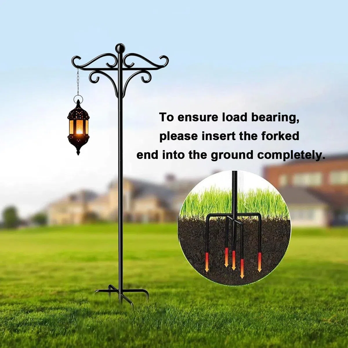 Shepherd Hooks for Outdoor Use, 92 Zoll verstellbarer doppelter Hirtenstab, 234 cm lange Wildvogelfutterstangen und -aufhänger, freistehende Futterstation für den Garten(92in E, 1)