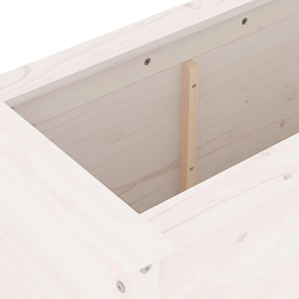 vidaXL Hochbeet, Holz Hochbeet für Garten Terrasse Balkon, Blumenkasten Pflanzbeet für Gemüse Kräuter Blumen, Gemüsebeet Kräuterbeet, Weiß Massivholz Kiefer
