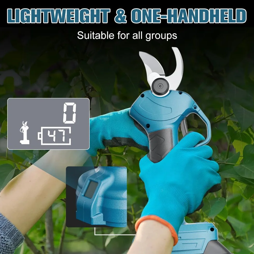 akku Elektrische Gartenschere für Makita 18 V, Bürstenloser Motor, Elektrische Astsäge, LCD-Display zum Beschneiden von Bäumen und Obstbäumen