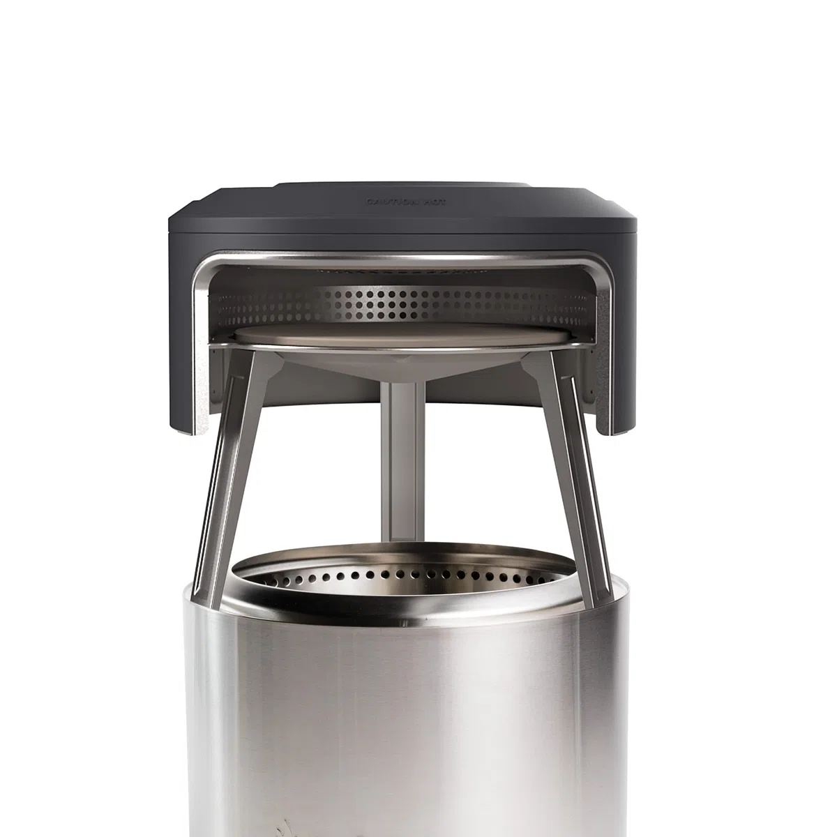Solo Stove Bonfire Pi Fire Pizzaofen | Outdoor-Pizzaofen Zubehör für Bonfire Feuerstelle, Inkl. Tragetasche, Grillhandschuhe & Pizzastein, Geeignet zur Holzbefeuerung, (H x Dia): 43 x 49 cm, 9 kg