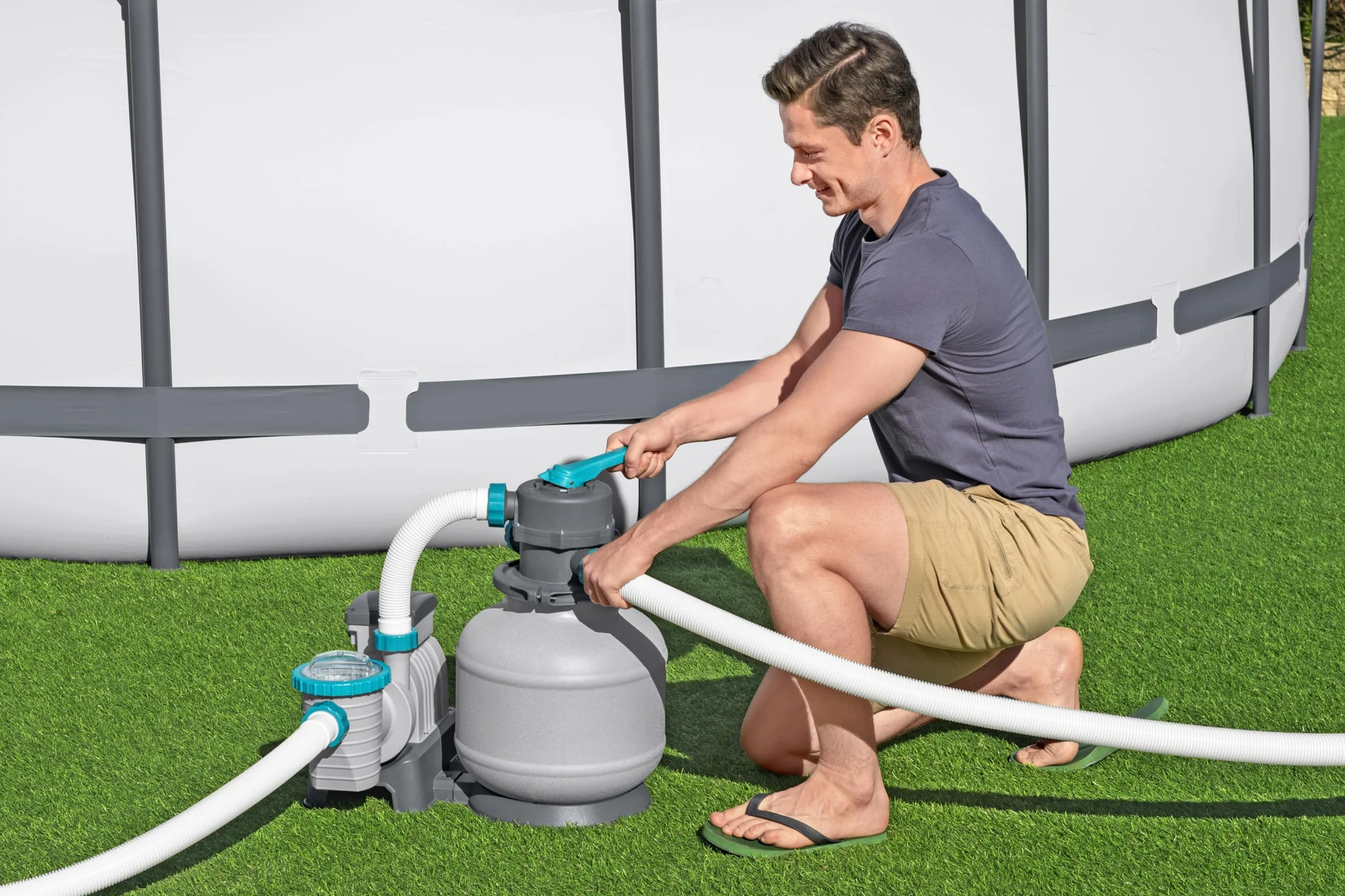 Bestway 58499-7 Sandfilterpumpe 8.327 l, Grau