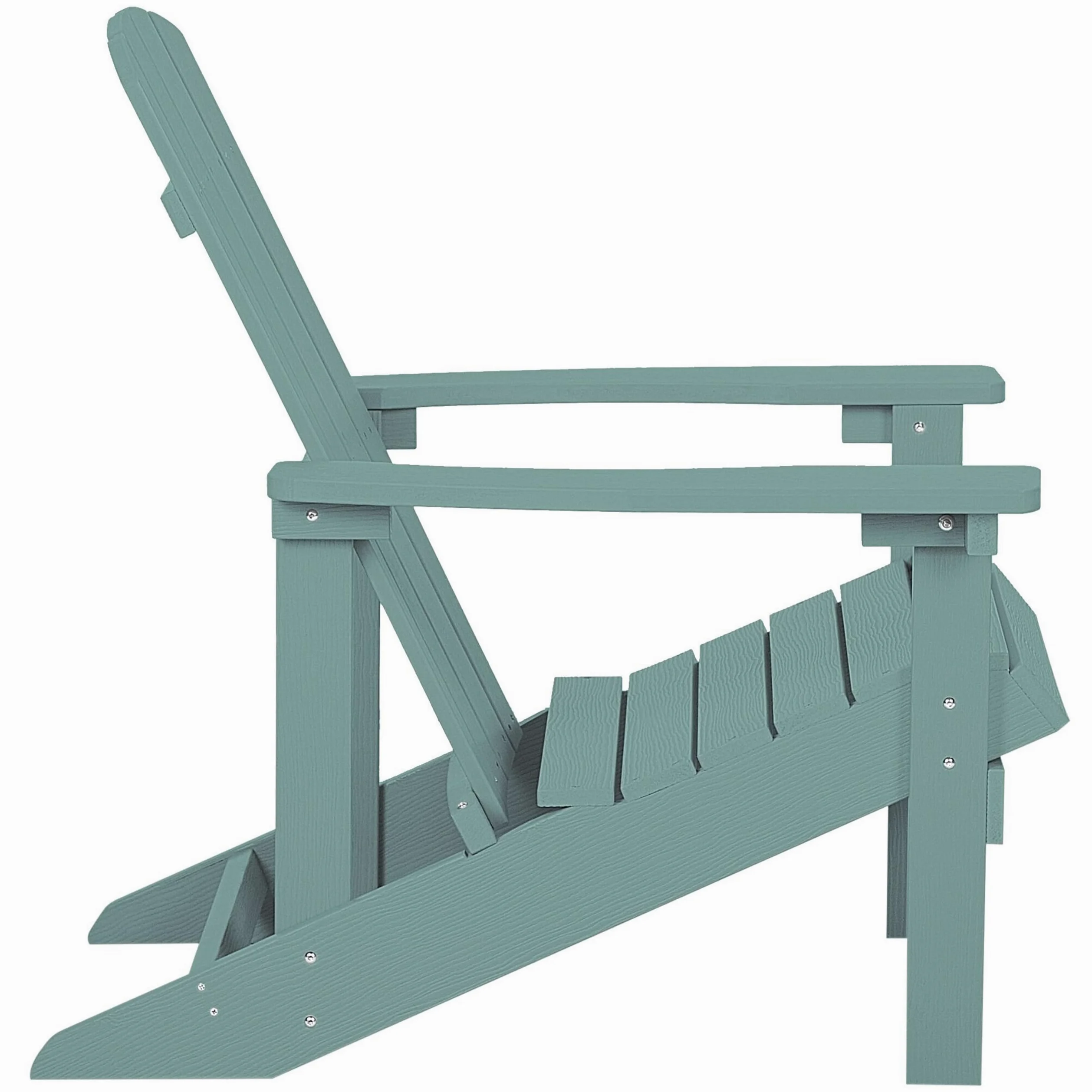 Beliani Moderner Muskoka Gartenstuhl Kunstholz Türkis mit Hocker Armlehnen Adirondack