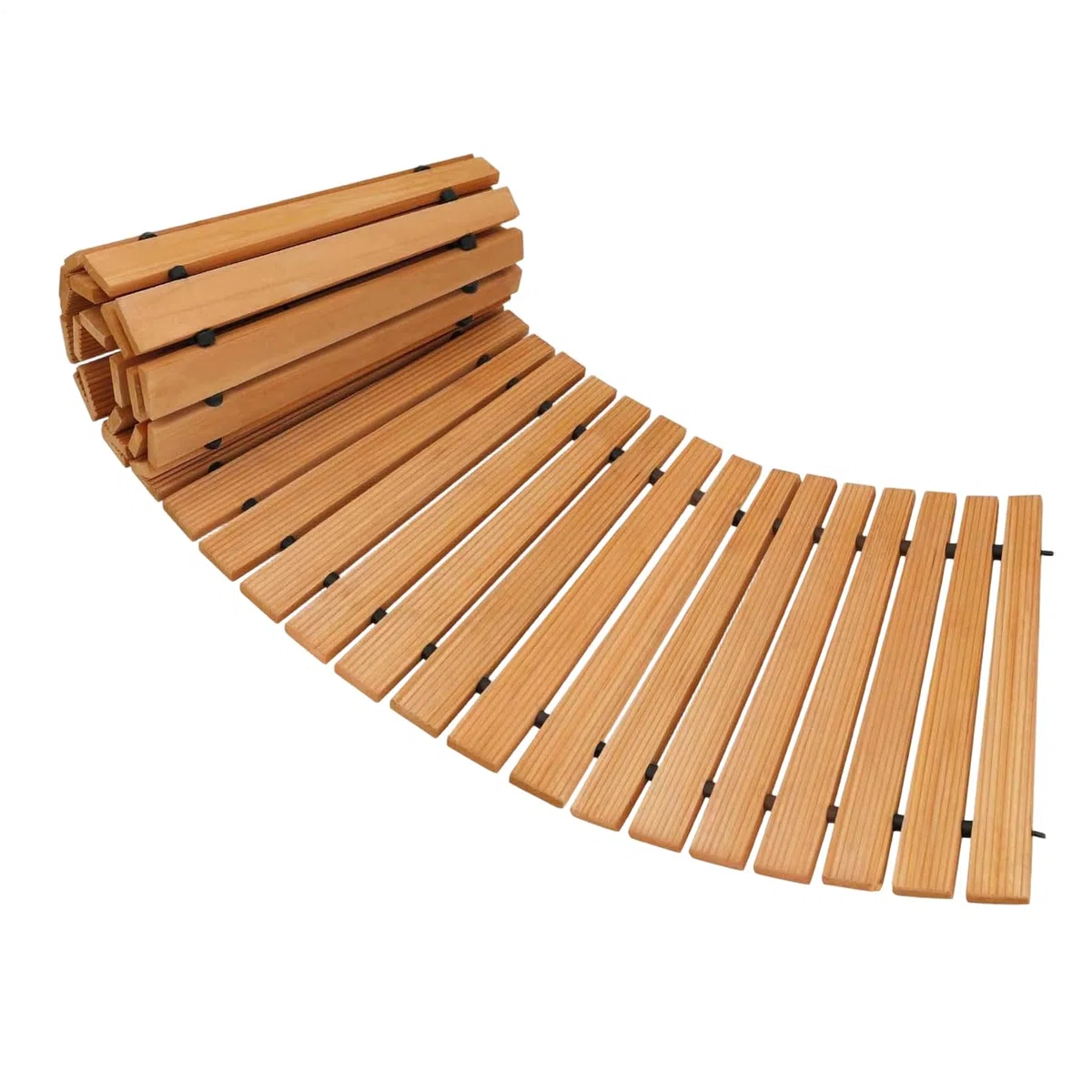 Ausrollbarer Gartenweg – Wetterfester, Rutschfester Holzsteg, Rollbarer Gerader Holzsteg, Robuste Bodenmatte Für Den Außenbereich | Langlebige Naturlatten Für Hochzeiten Im Hinterhof, Terrasse, Pool,