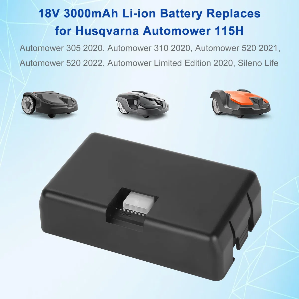 18V Li-ion für Husqvarna Automower Akku 520 | Kompatibel mit Automower 115H/305/310/315/315X (2020), Gardena sileno minimo 250, Gardena Sileno City/Life, Garden Rasenroboter-Akku